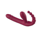 Drei Köpfe Remote Control Vibratir Strapless Dildo