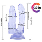 Durchscheinend Blau Doppeldildos Strap On