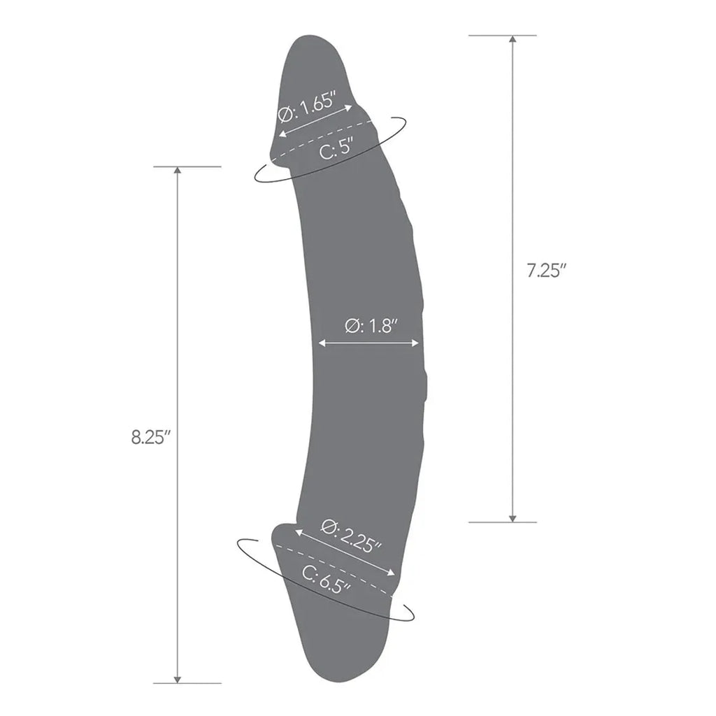 27 CM Klar Double Ended Penis Glass Dildo