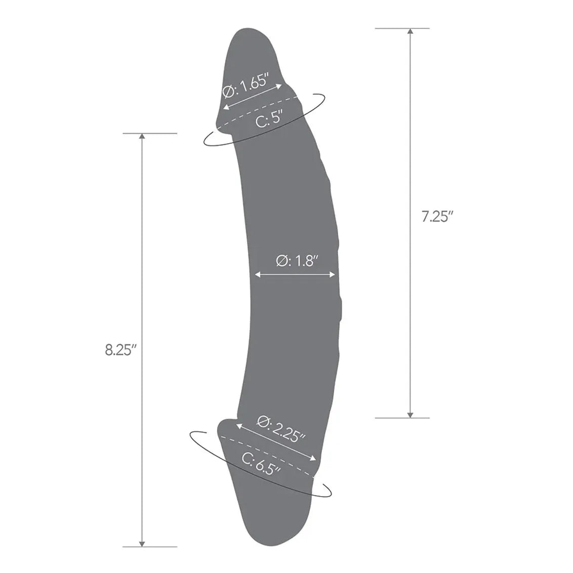 27 CM Klar Double Ended Penis Glass Dildo