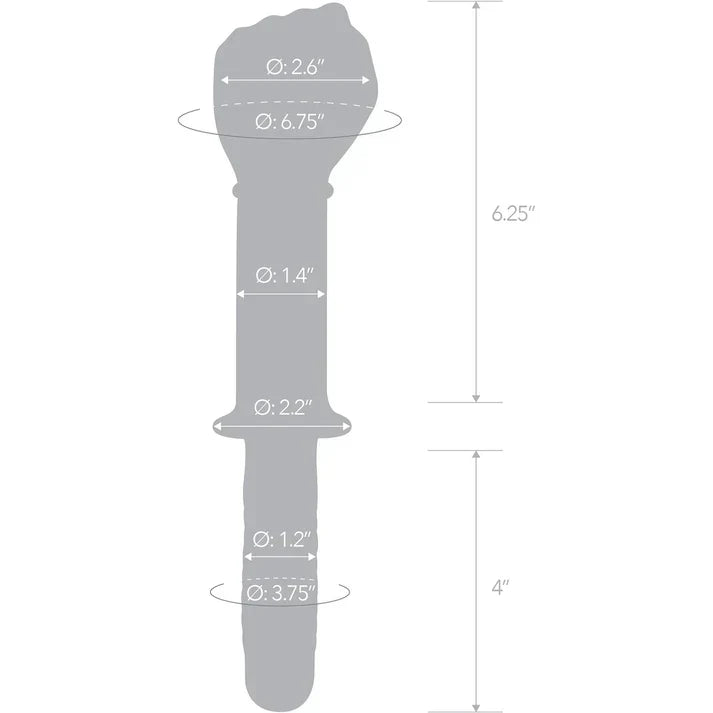 Klar Fisting Glasdildo mit Griff