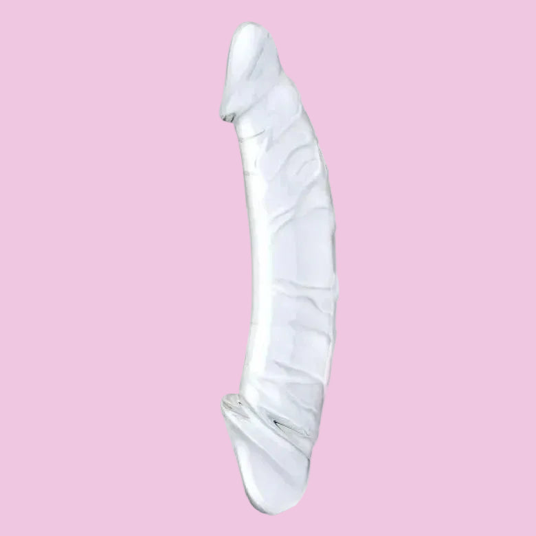 27 CM Klar Double Ended Penis Glass Dildo