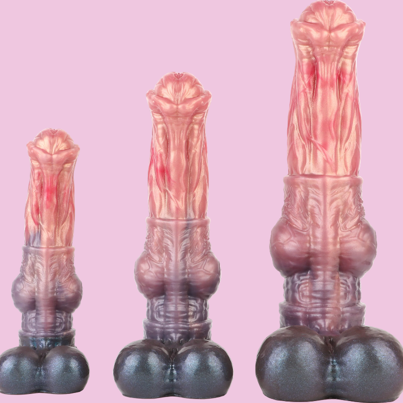 Hochwertiger Silicone Saugfuß Knotted Horse Dildo
