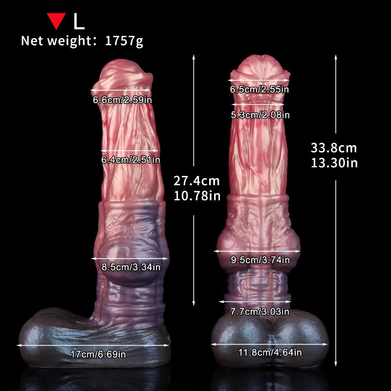 Hochwertiger Silicone Saugfuß Knotted Horse Dildo