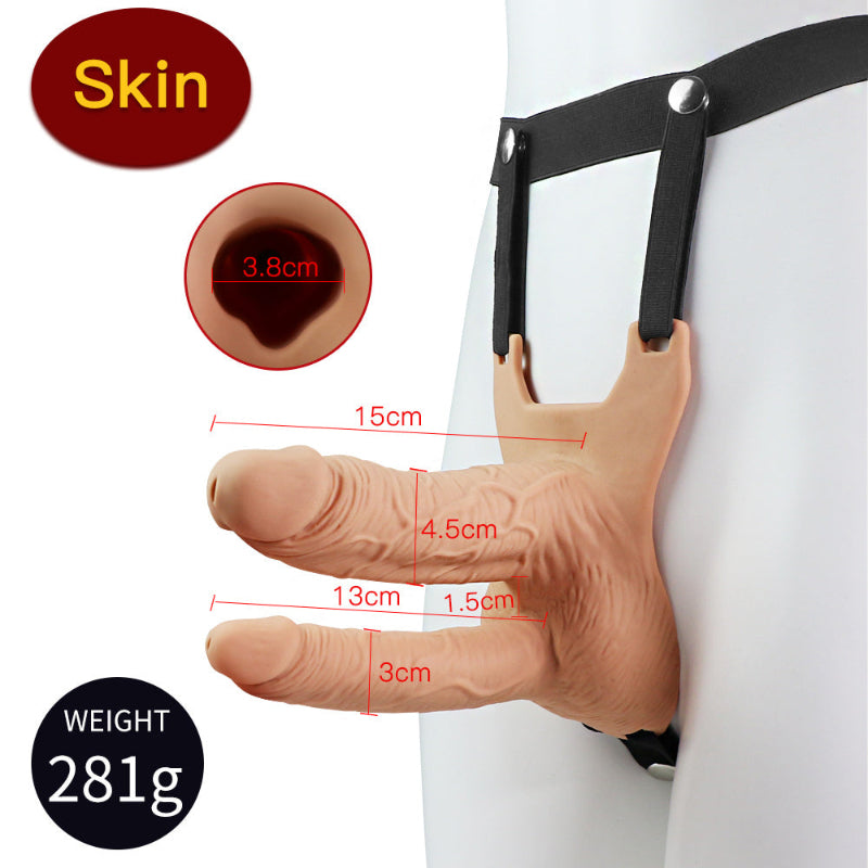 Hohl Vibrator Double Dildo Strap On