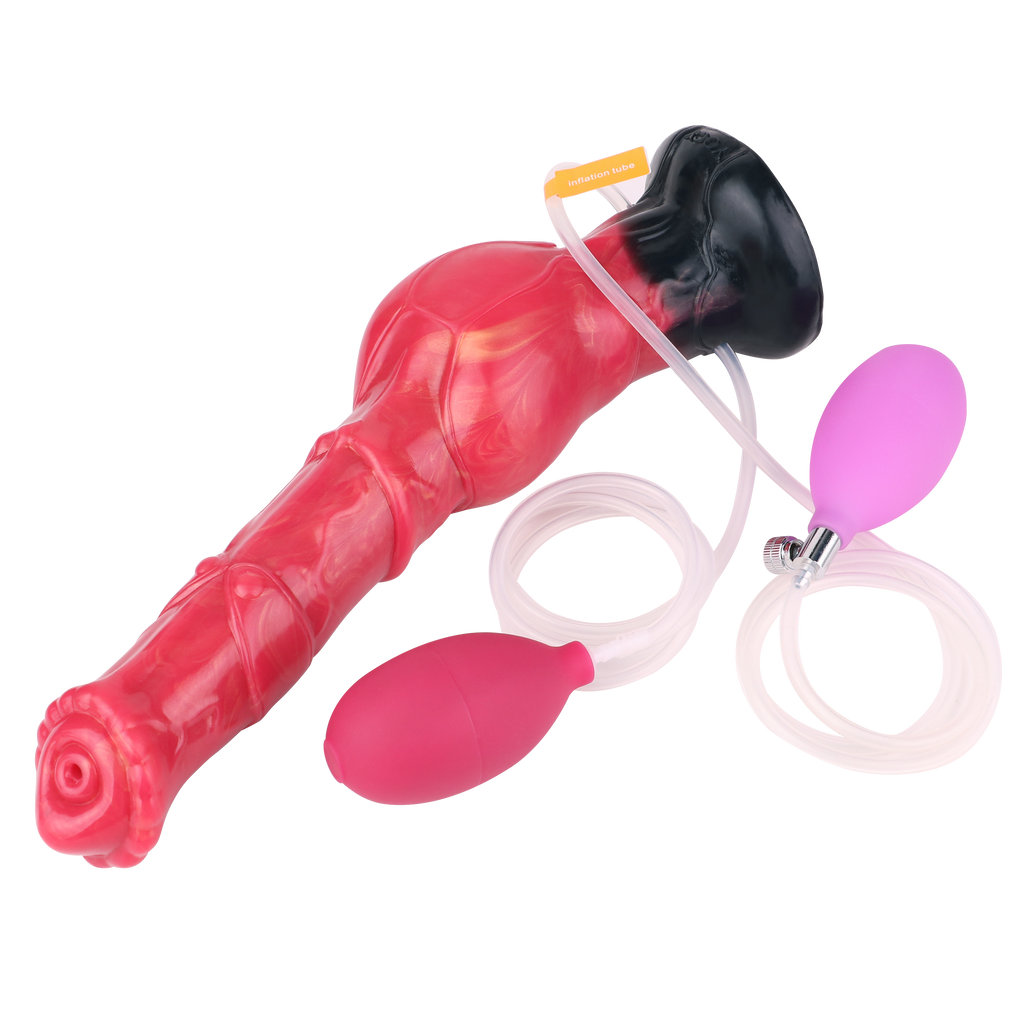 30 CM Squirting Rot Silicon Aufblasbarer Penis Horsedildo