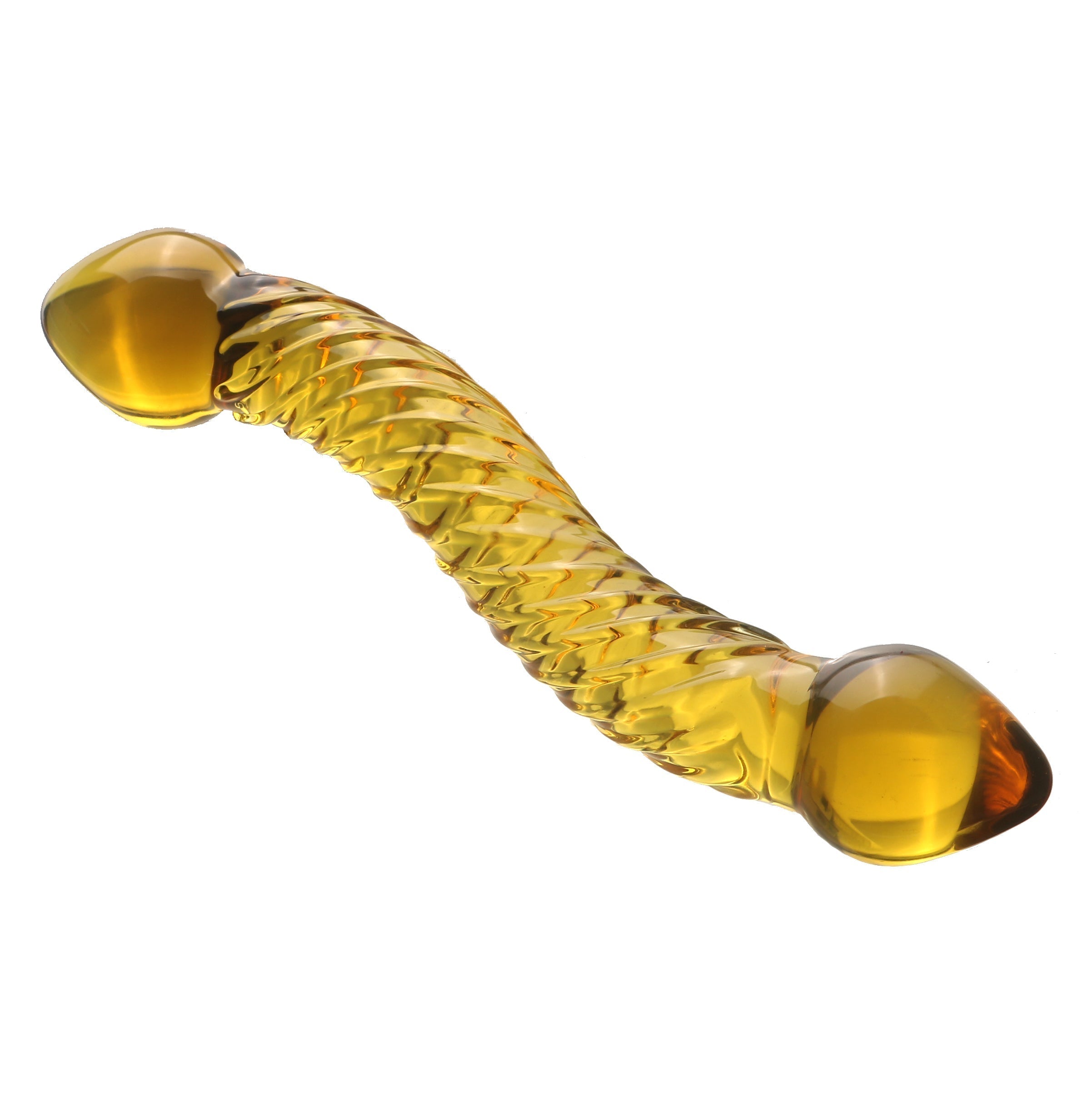 Lila Regen Gebogen Double Glasdildo