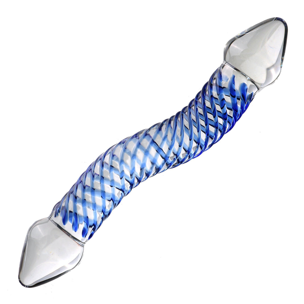 Lila Regen Gebogen Double Glasdildo