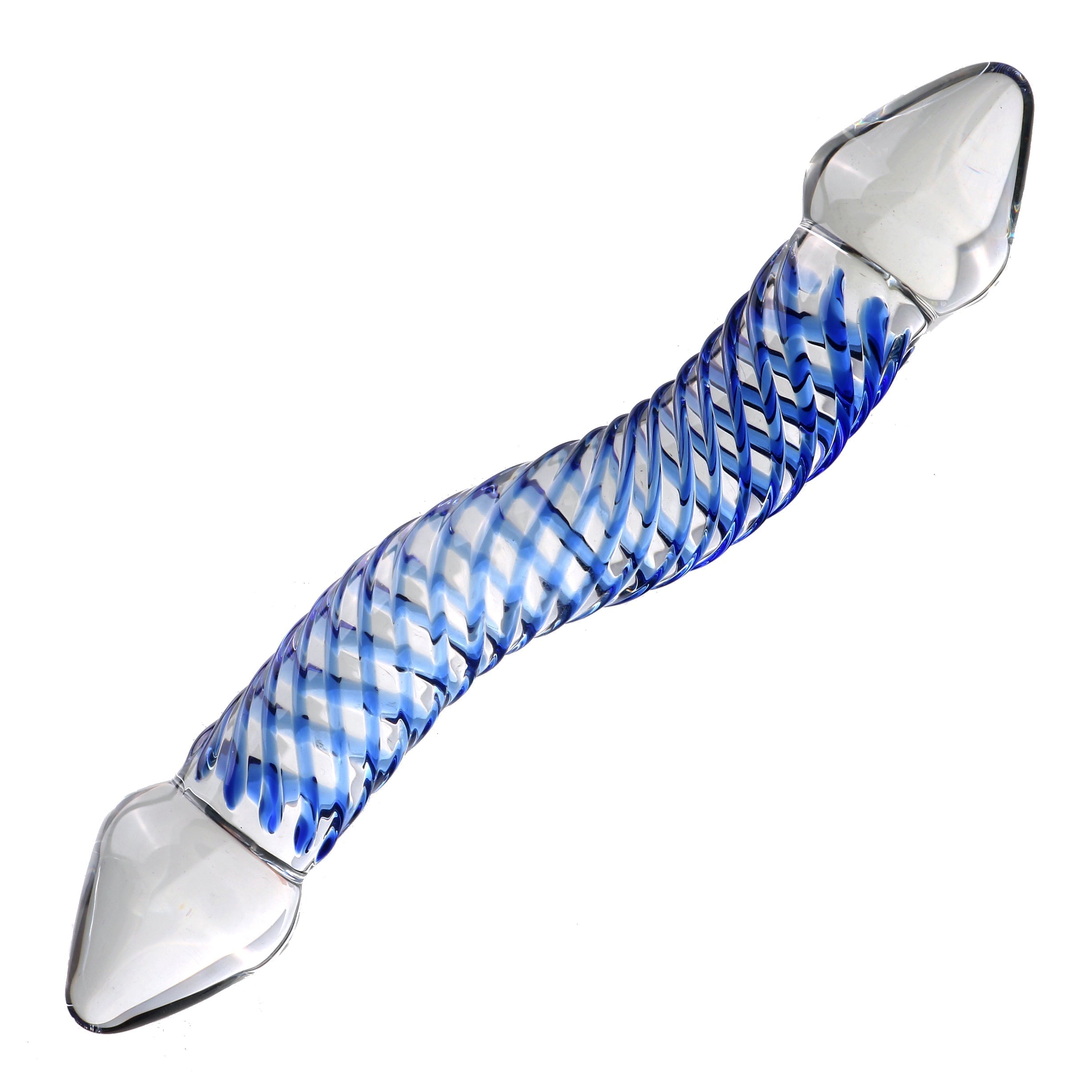 Lila Regen Gebogen Double Glasdildo