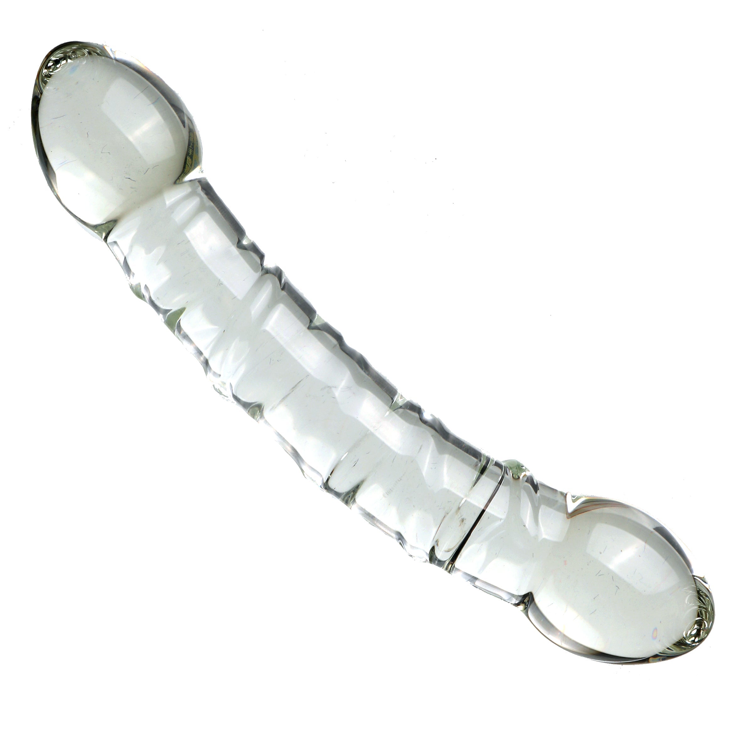 Klar Glatt Gebogen Double Glasdildo
