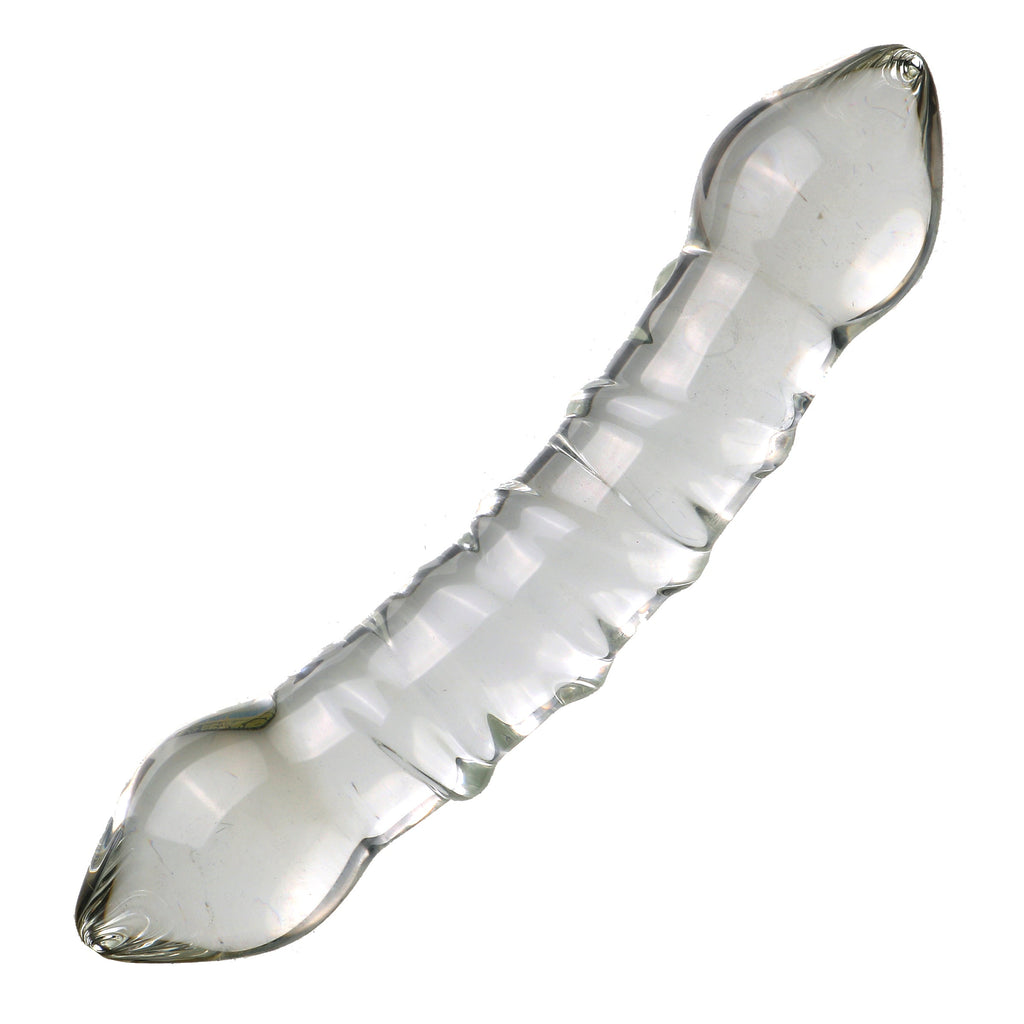 Klar Glatt Gebogen Double Glasdildo