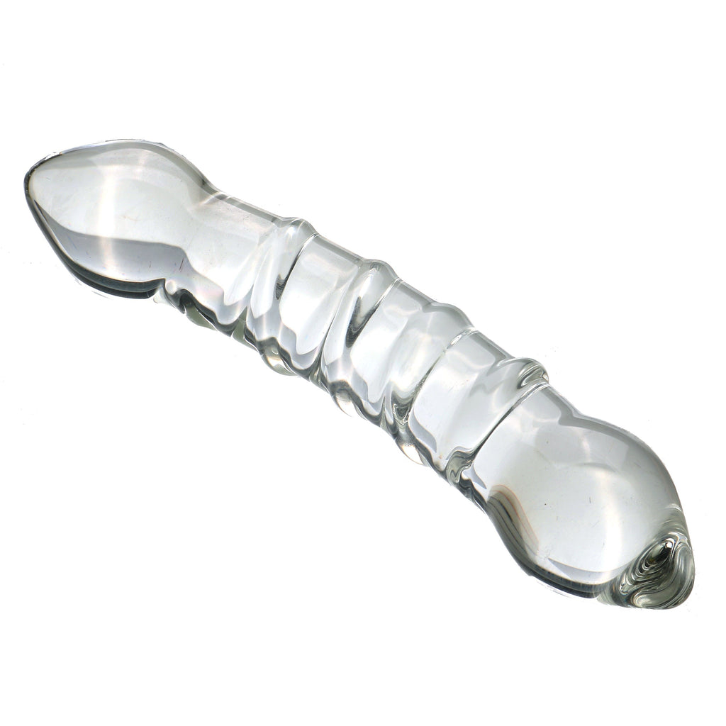 Klar Glatt Gebogen Double Glasdildo