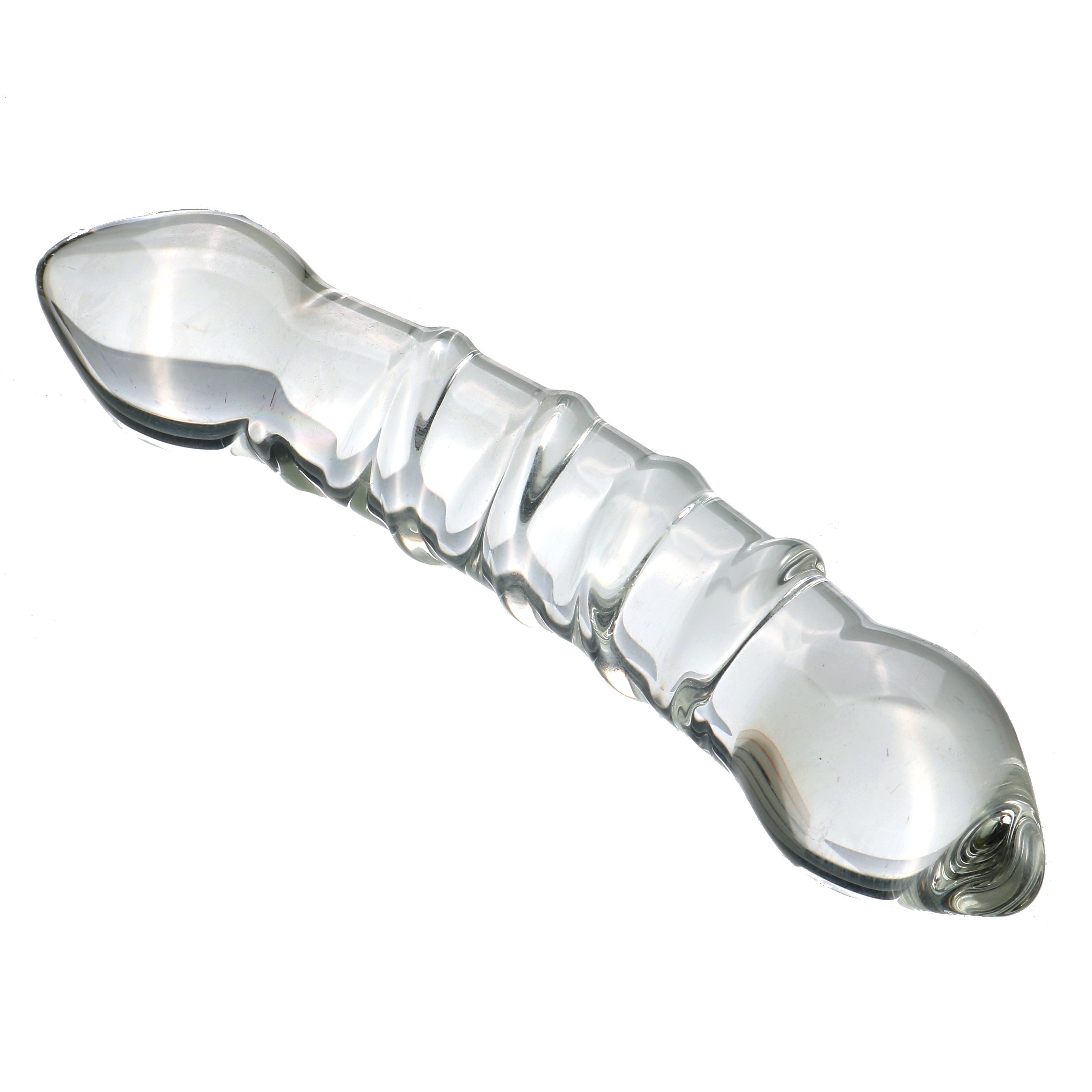 Klar Glatt Gebogen Double Glasdildo
