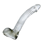 18 CM Gebogen Penis Klar Glasdildo