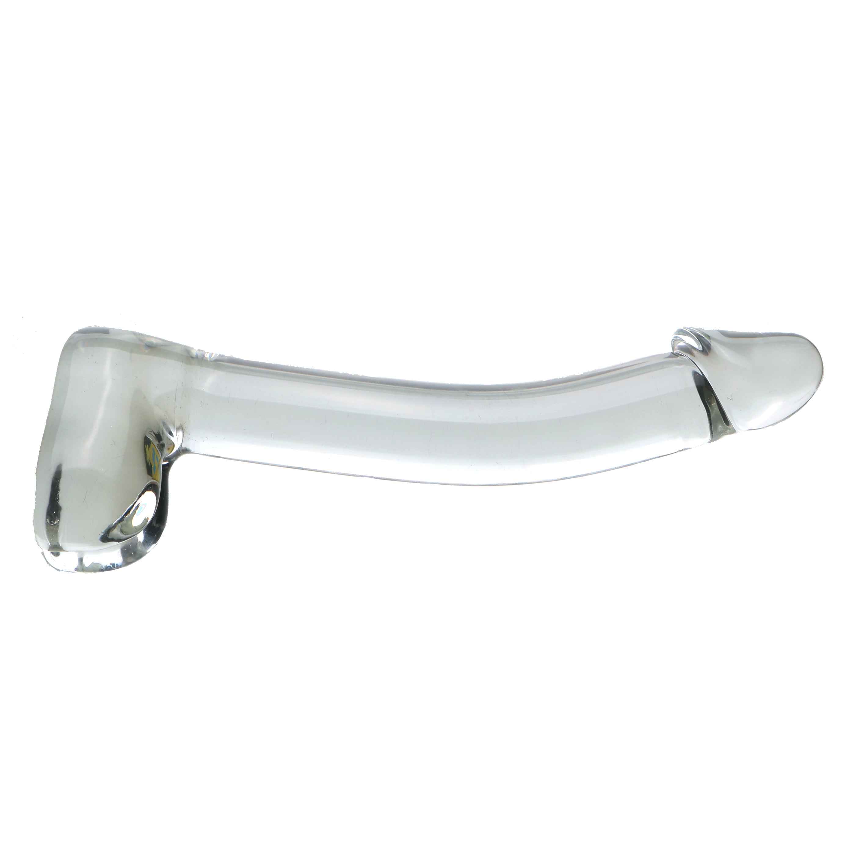 18 CM Gebogen Penis Klar Glasdildo