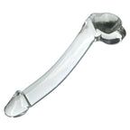 18 CM Gebogen Penis Klar Glasdildo