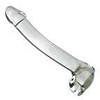 18 CM Gebogen Penis Klar Glasdildo