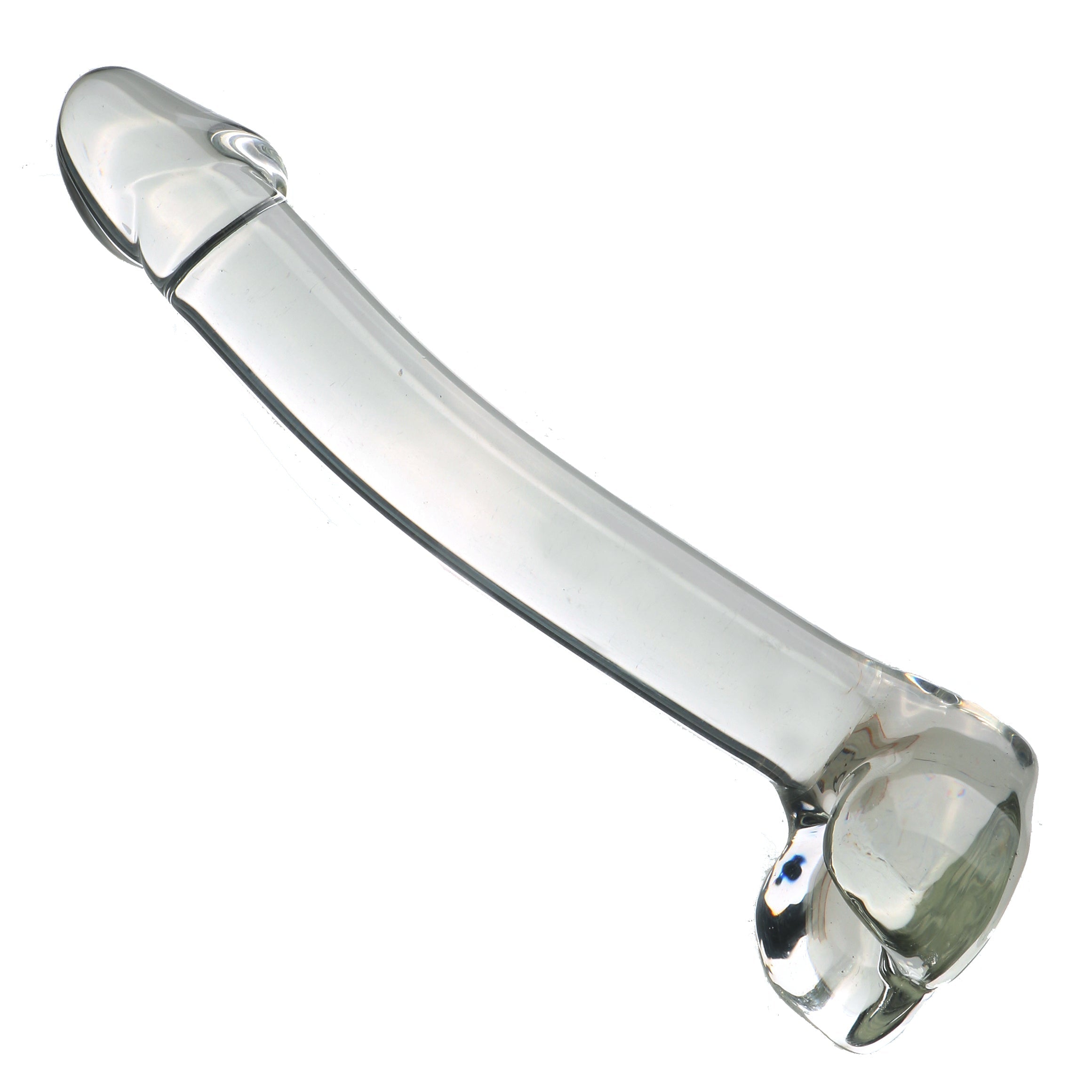 18 CM Gebogen Penis Klar Glasdildo