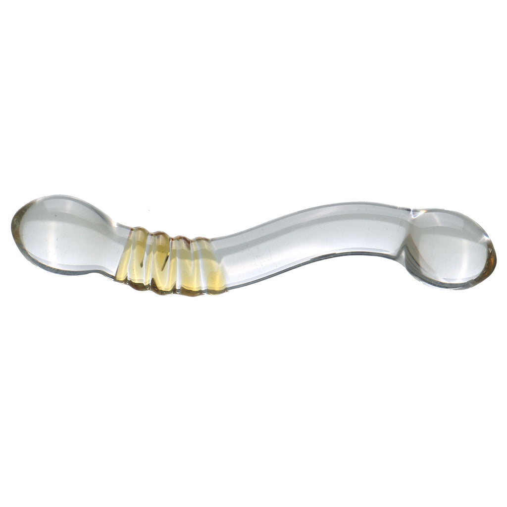 Lila Regen Gebogen Double Glasdildo