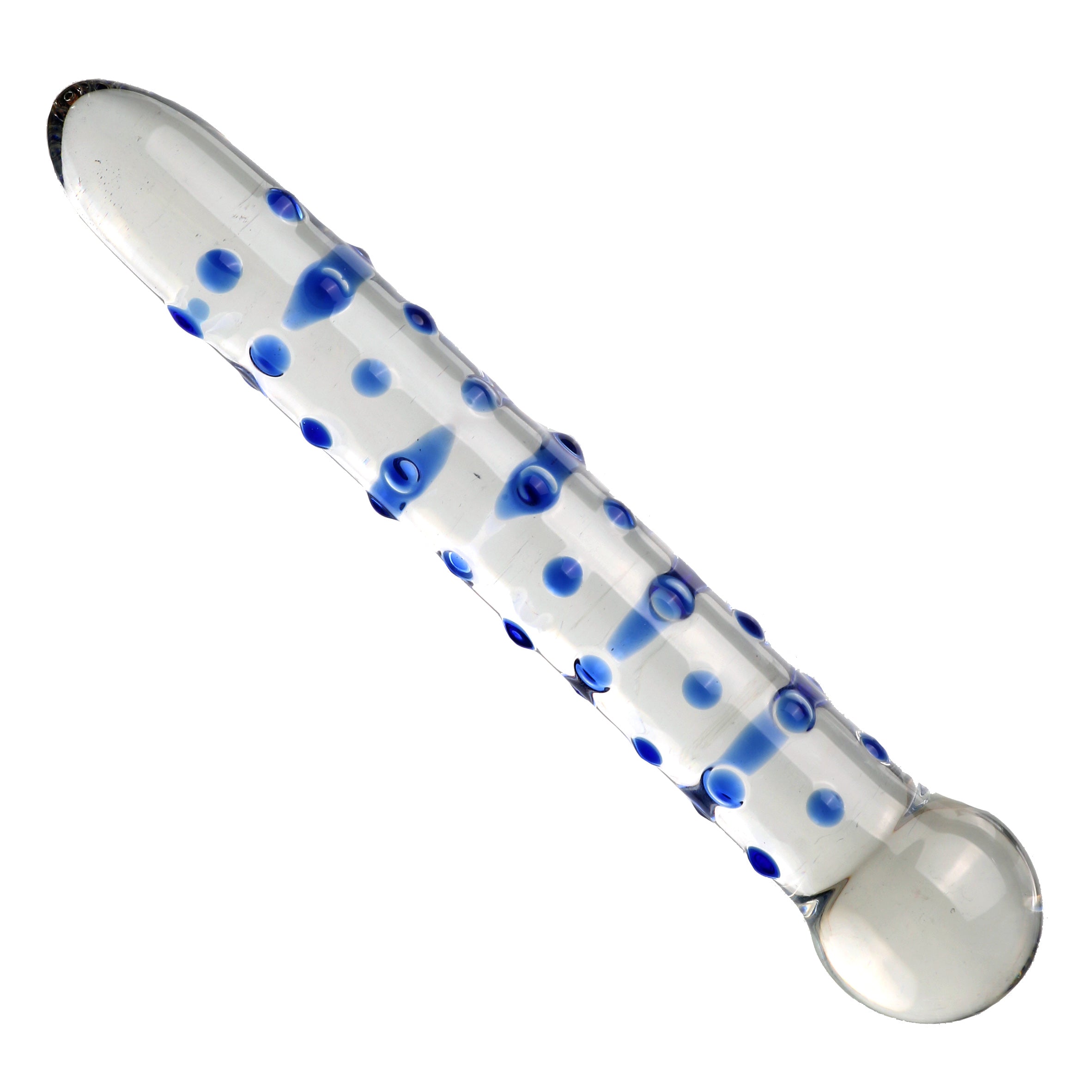 19 CM Blau Noppen Stäbchenförmig Glasdildo