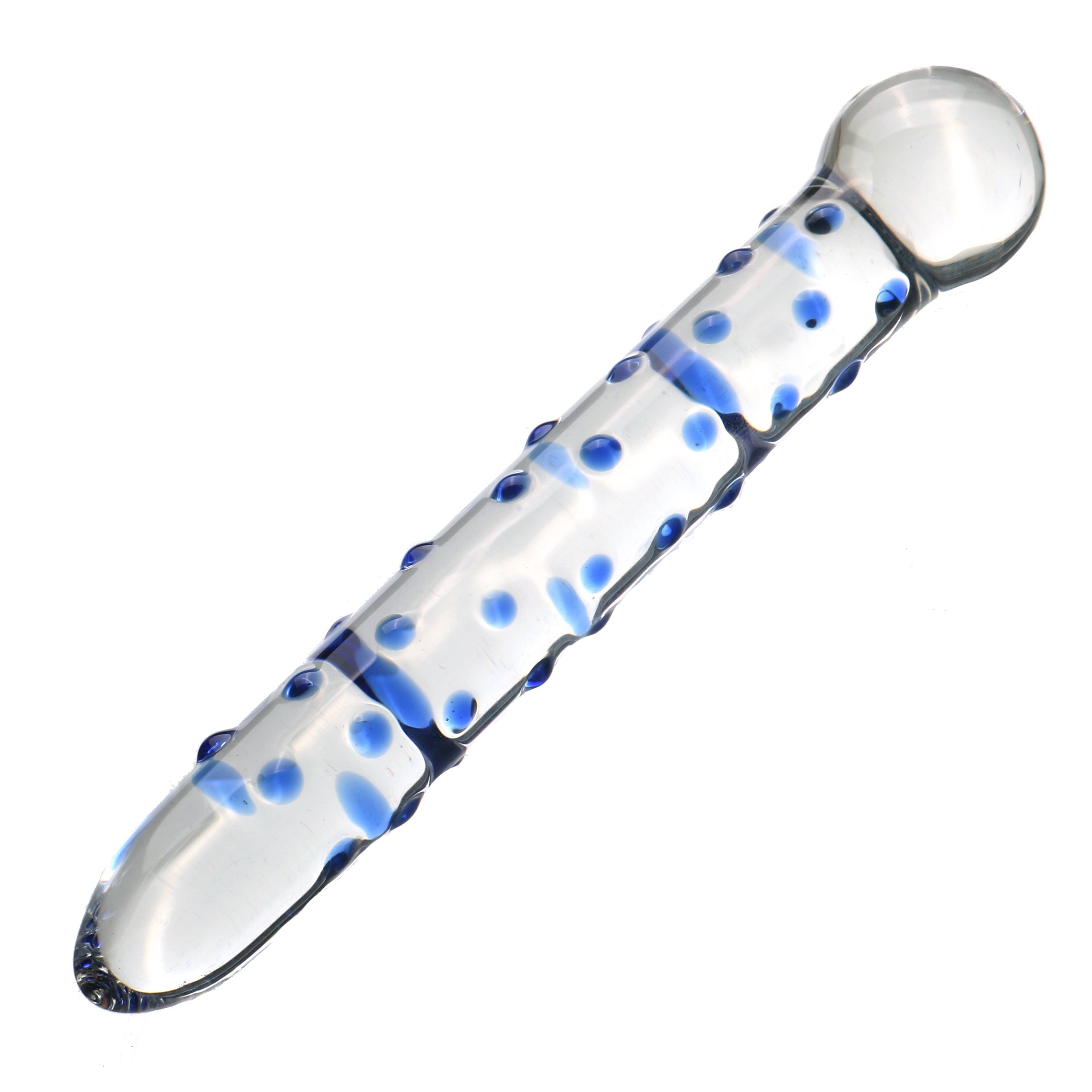19 CM Blau Noppen Stäbchenförmig Glasdildo