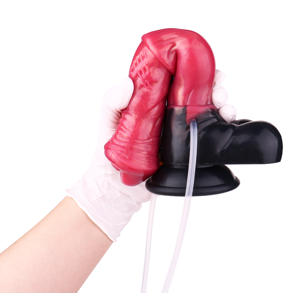 25 CM Squirting Fantasy Aufblasbarer Rot Horsedildo