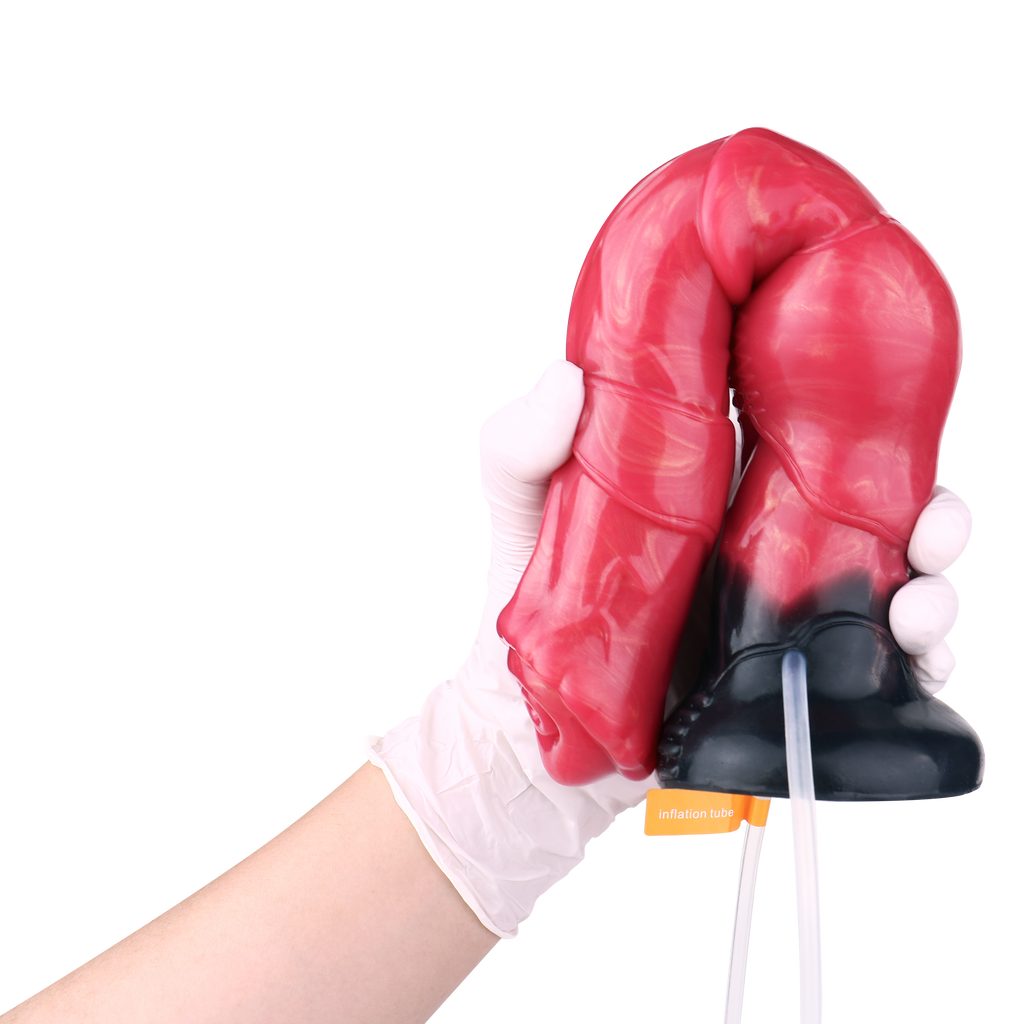 30 CM Squirting Rot Silicon Aufblasbarer Penis Horsedildo