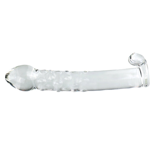 17 CM Bohrer Noppen Klar Glass Dildo