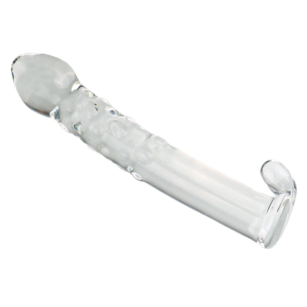 17 CM Bohrer Noppen Klar Glass Dildo