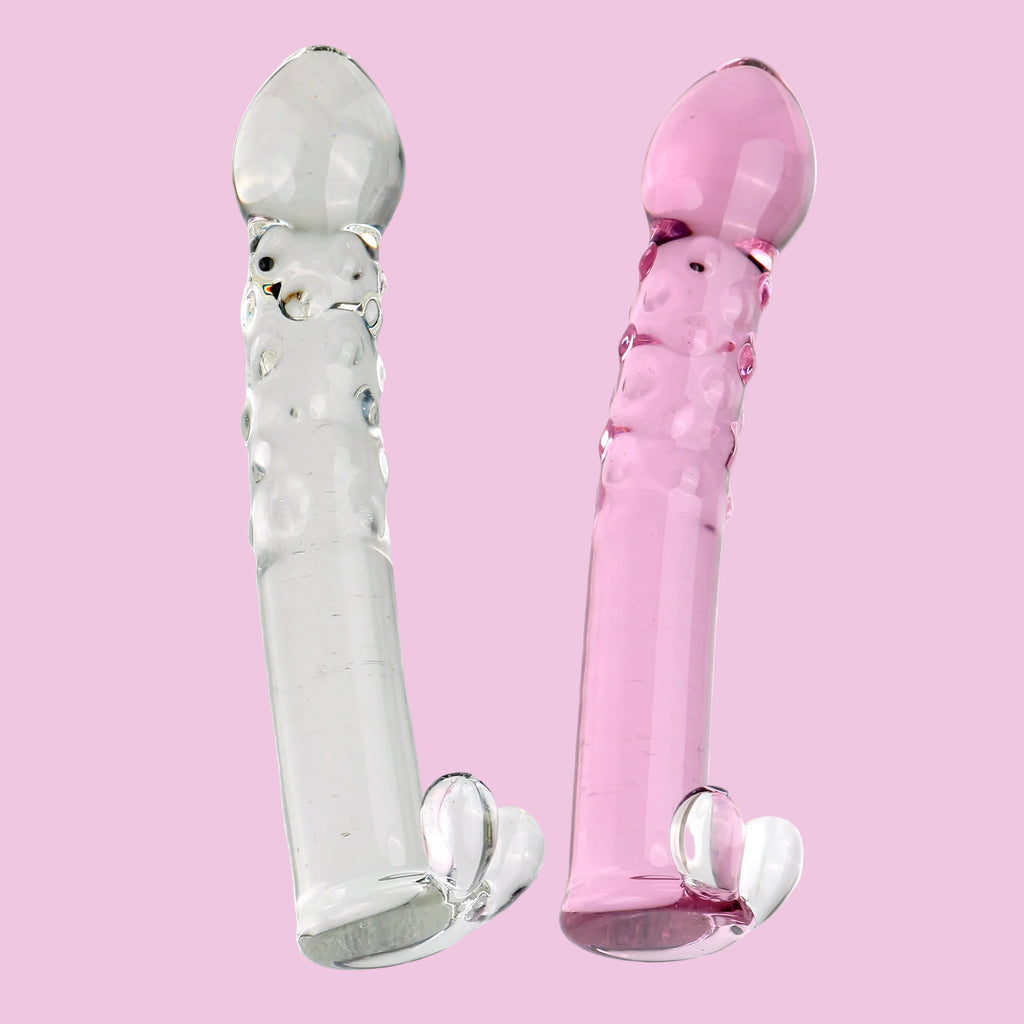 17 CM Bohrer Noppen Klar Glass Dildo