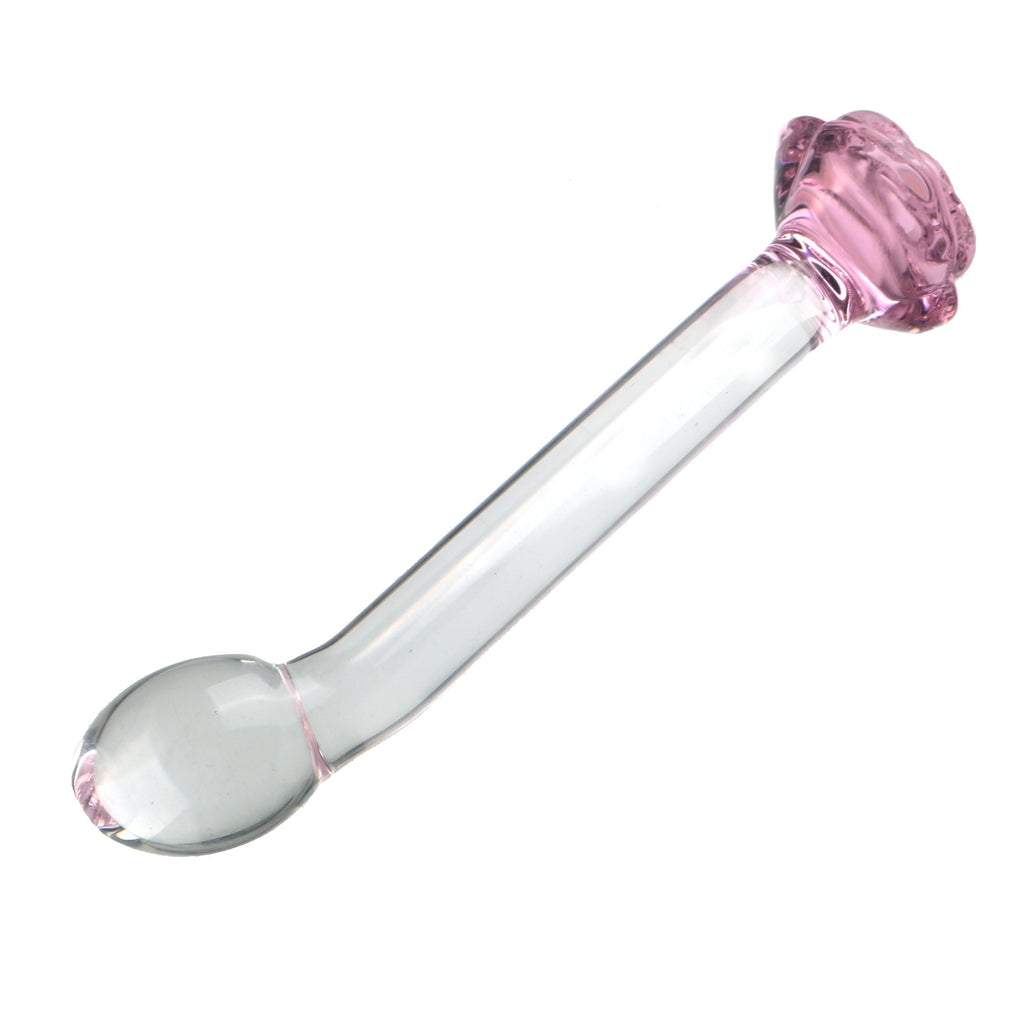 Rose Klar Glatt Masturbator Glass Dildo