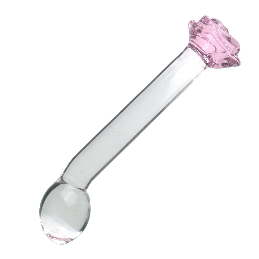 Rose Klar Glatt Masturbator Glass Dildo