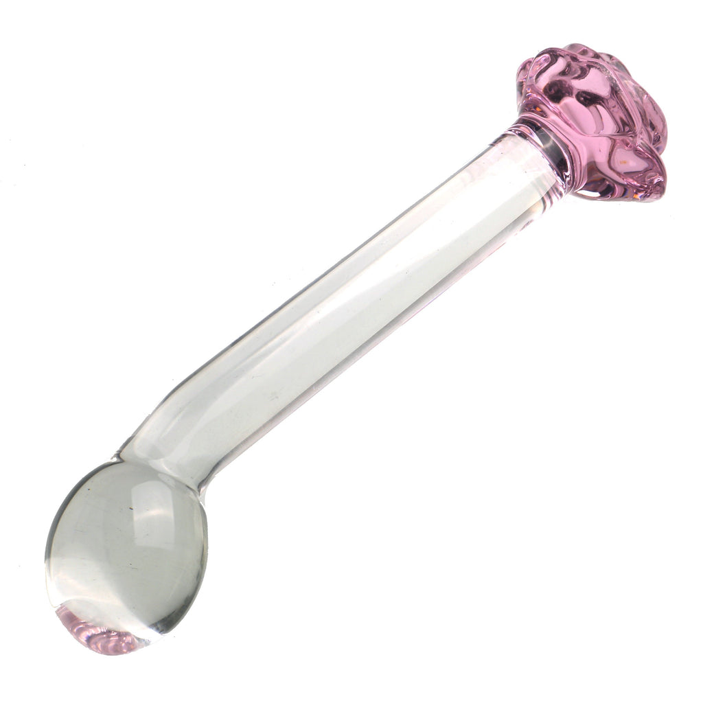 Rose Klar Glatt Masturbator Glass Dildo