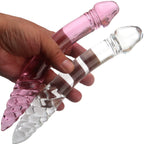 23 CM Glatt Wirbelförmig Penis Double Glasdildo