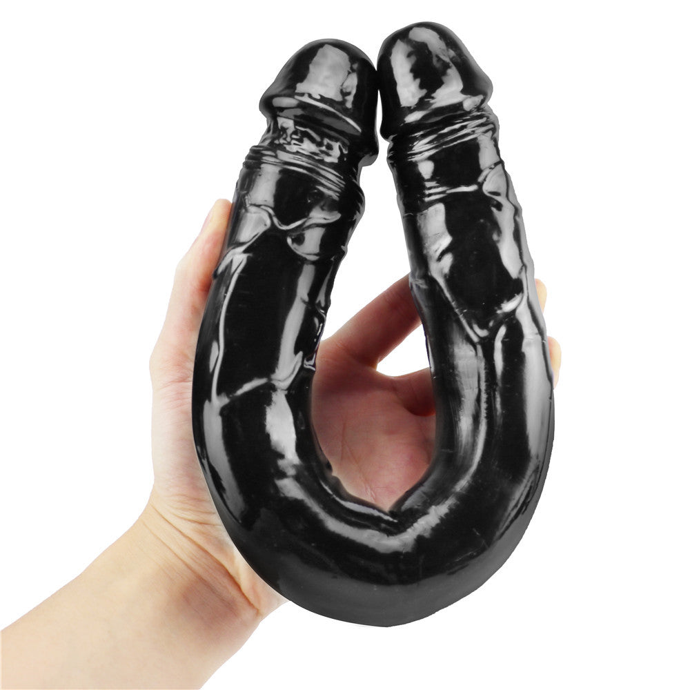 38 CM Realistic Black Lesbian Doppeldildo mit Venen