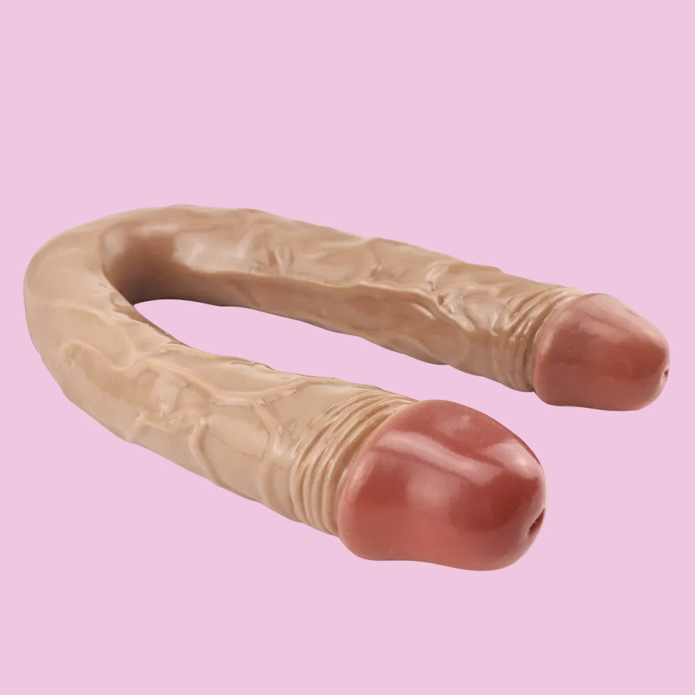 42 CM Braun Realistic Penis Lesbian Doppeldildo
