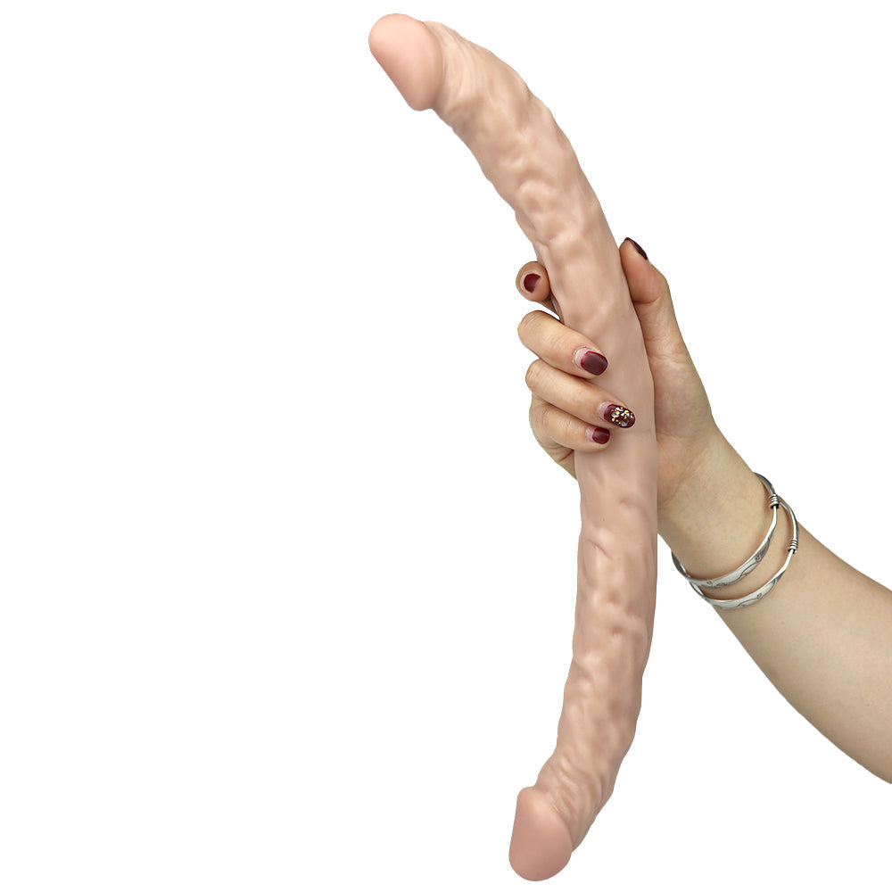 42 CM Flesh Realistic Strukturiert Silicone Doppeldildo