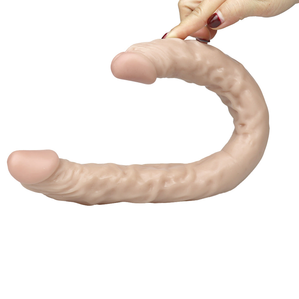 42 CM Flesh Realistic Strukturiert Silicone Doppeldildo