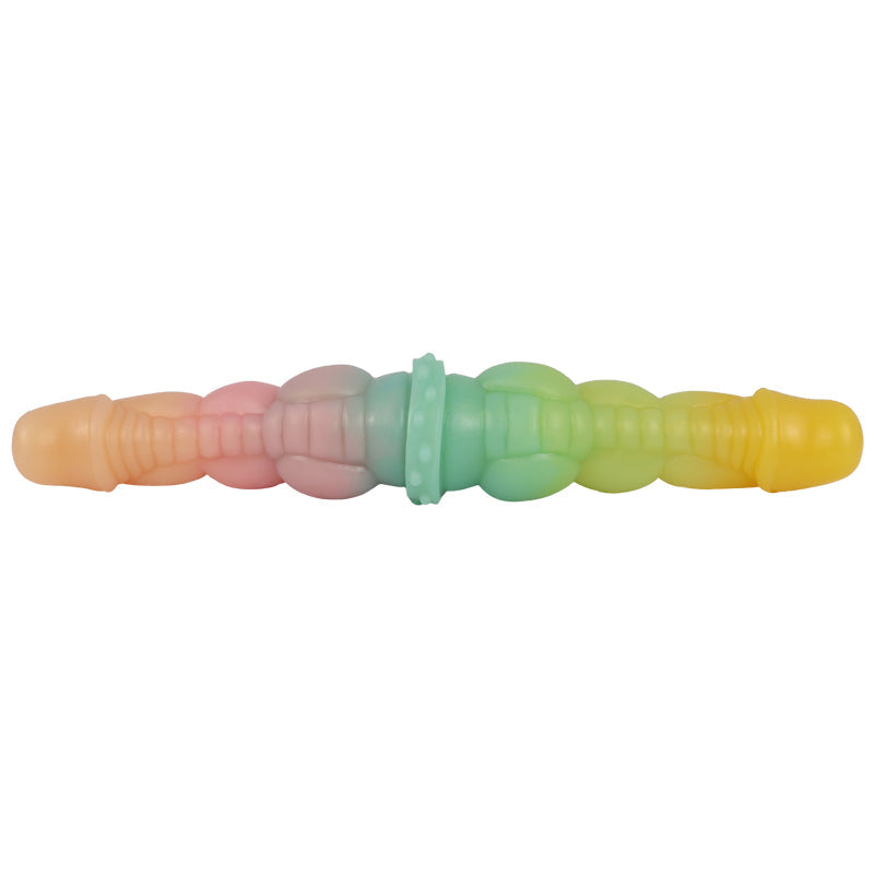 40 CM Rainbow Fantasy Lesbian Dragon Doppeldildo
