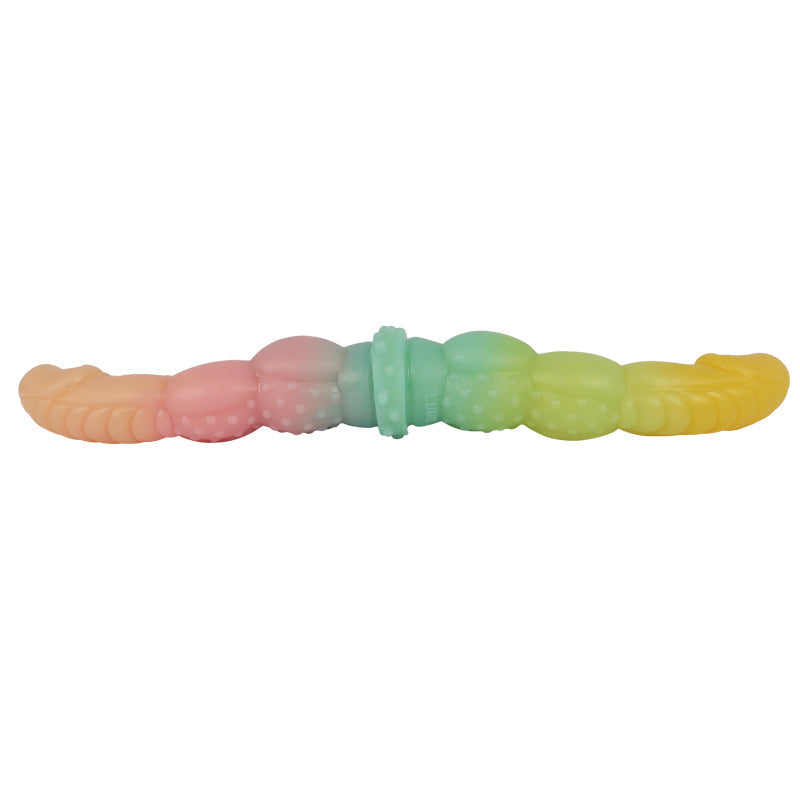 40 CM Rainbow Fantasy Lesbian Dragon Doppeldildo