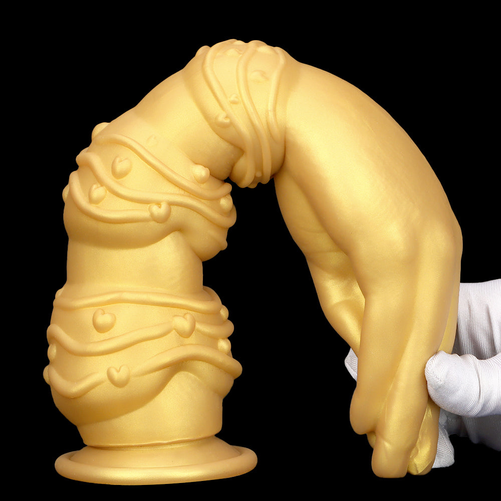 Gold Knotted Hand Fist Dildo Anal Plug