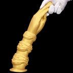 Gold Knotted Hand Fist Dildo Anal Plug