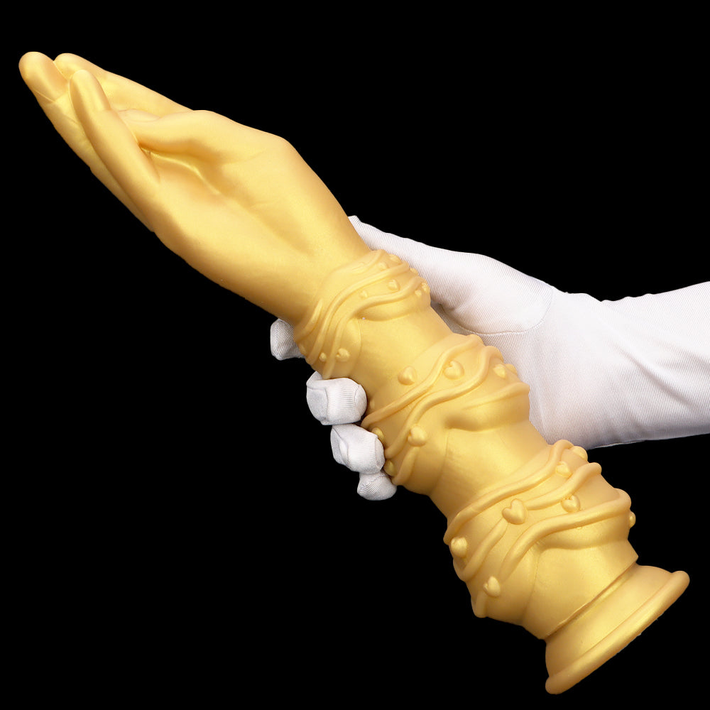 Gold Knotted Hand Fist Dildo Anal Plug