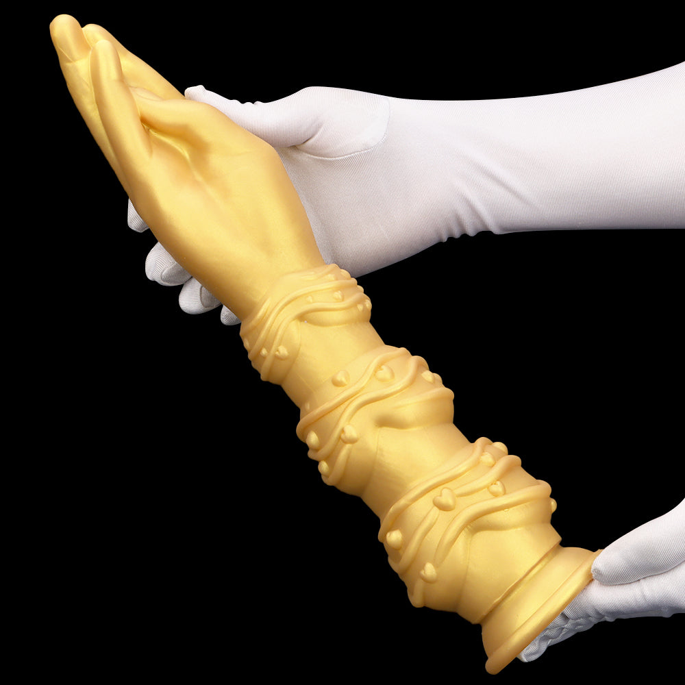 Gold Knotted Hand Fist Dildo Anal Plug