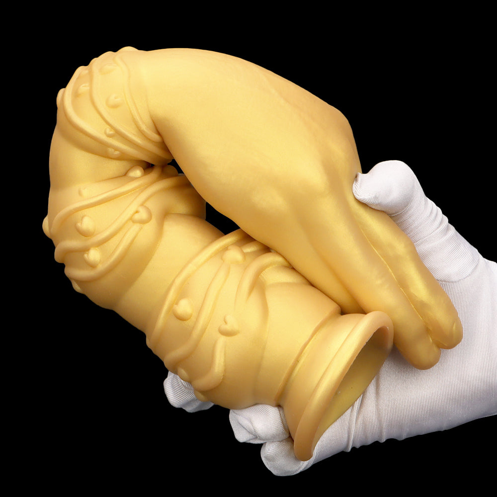 Gold Knotted Hand Fist Dildo Anal Plug
