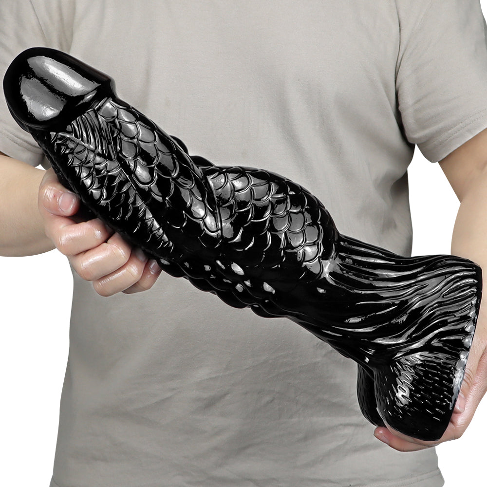 37 CM Black Larger Huge Dragon Dildo