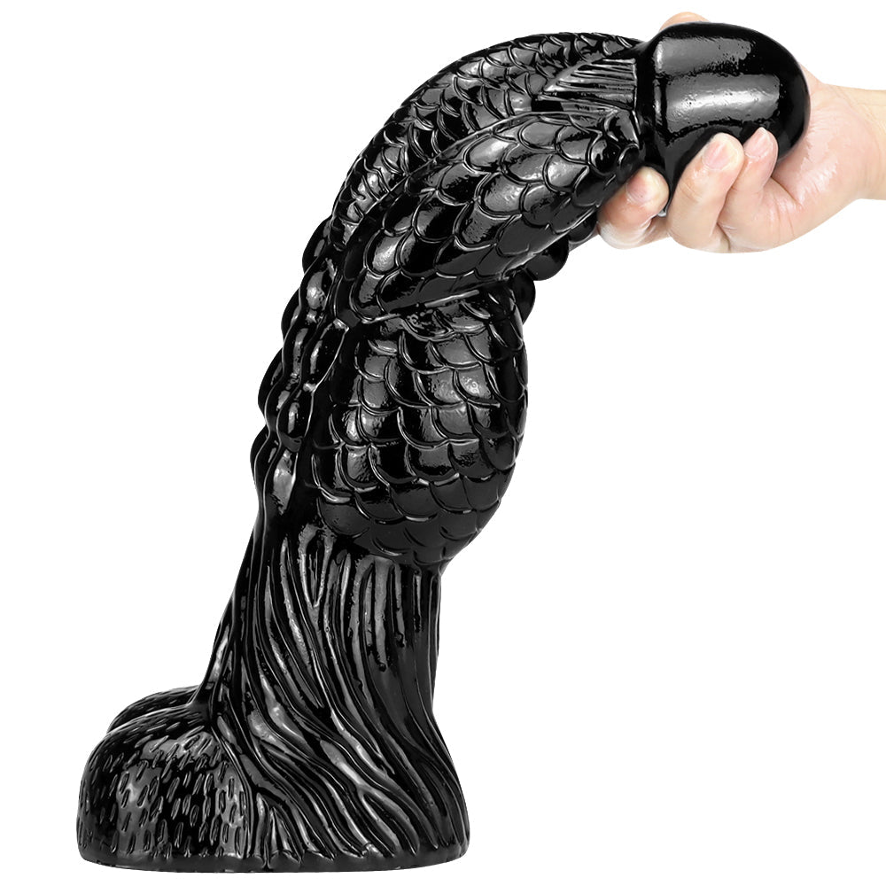 37 CM Black Larger Huge Dragon Dildo