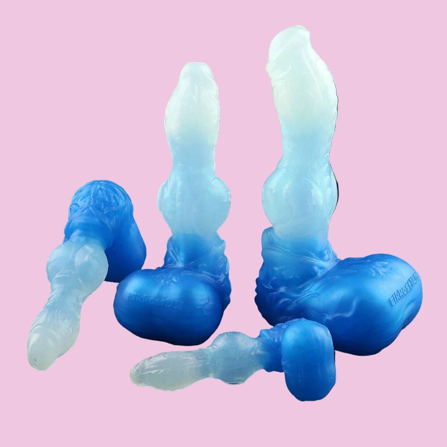 Versch Größen Eisblau Wolf Knotdildo