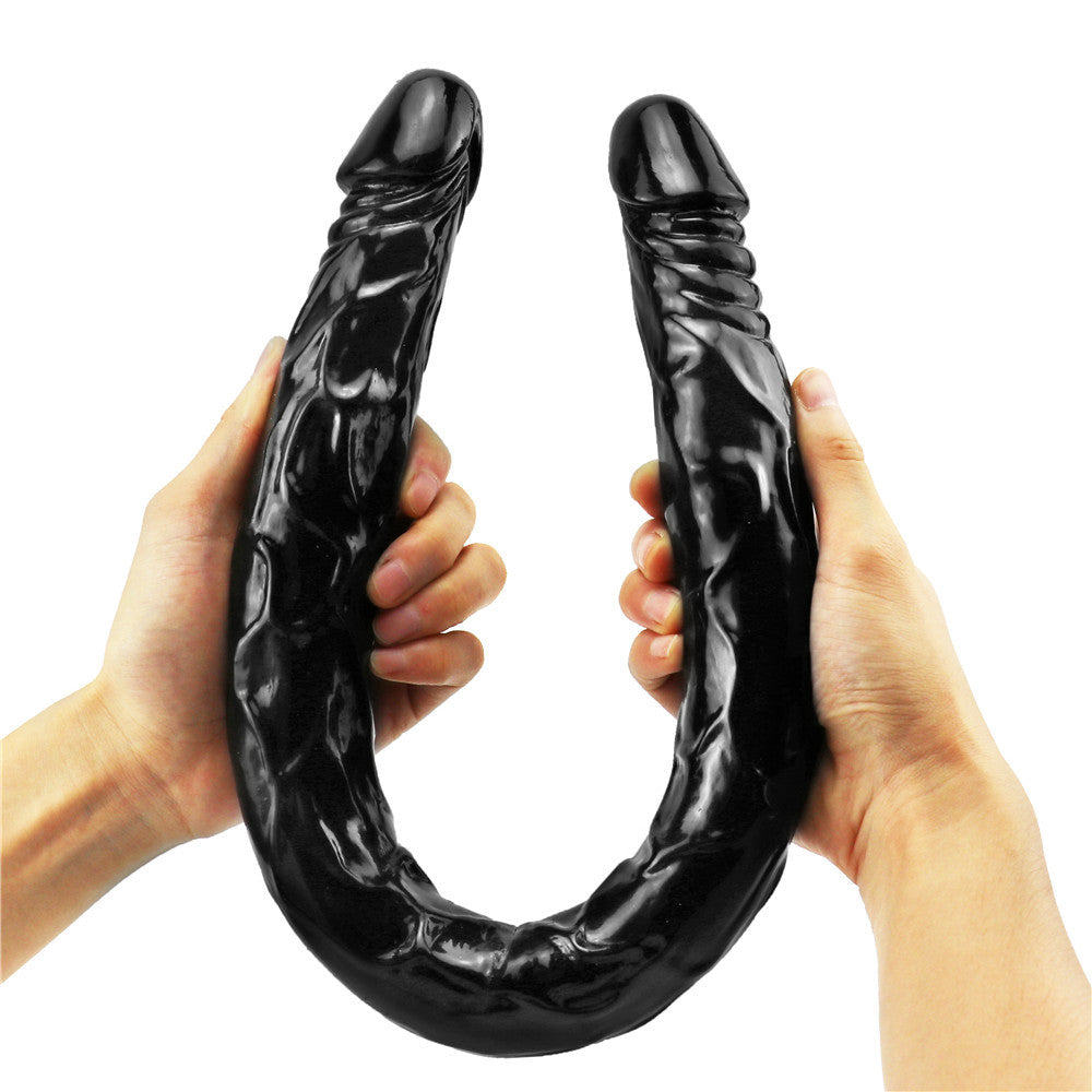 55 CM Extra Long Schwarz Realistic Double Dildo