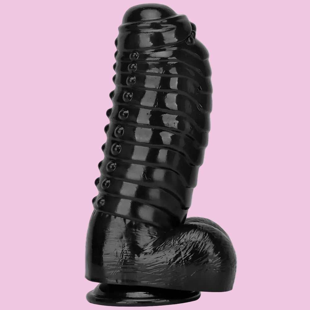 Noppen Dick Black Dragon Dildo mit Suction